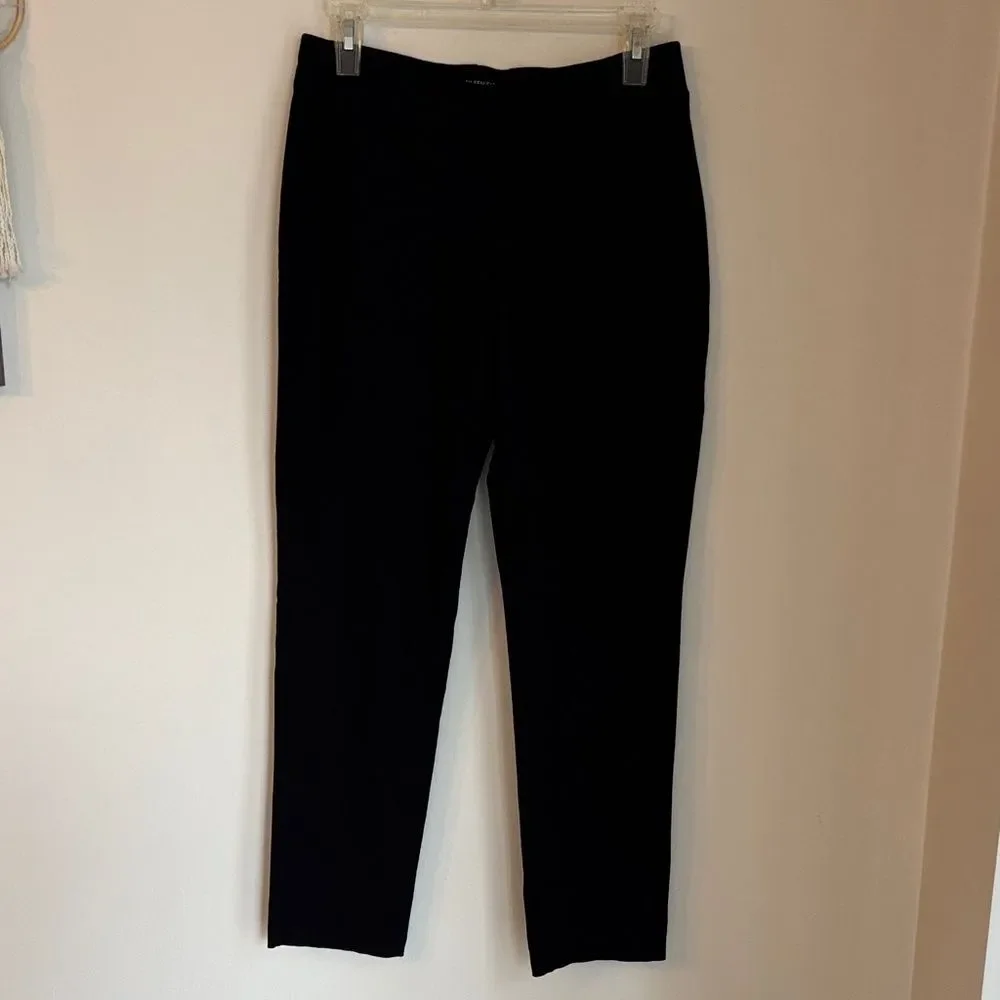 Eileen Fisher Classic Black stretch comfort office work casual pull on Pants SM